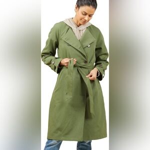 OUTERKNOWN Baker Trench Coat in olive